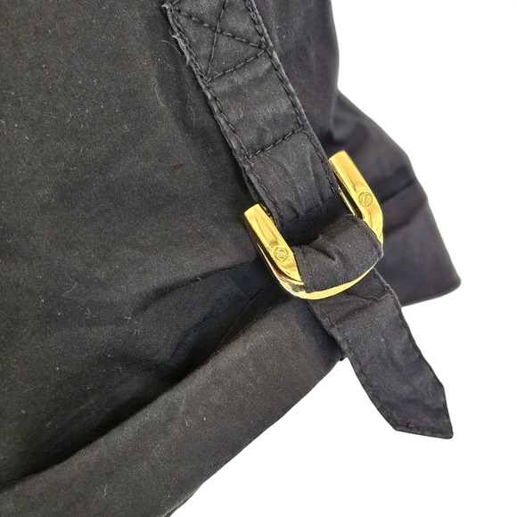 Tory Burch Black Utility Shirt Dress Gold Logo Hardware Cotton Blend Size 8 - Picture 7 of 12